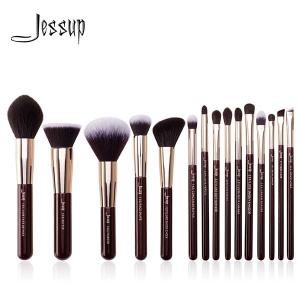 Quality Soft Bristles Cosmetic Brush Set Zinfandel Color Aluminium Ferrule wholesale