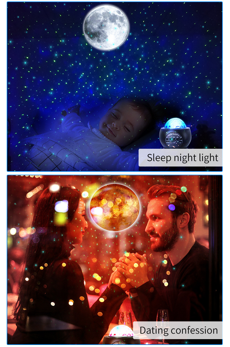 RGB LED Laser Star Projector Planet Galaxy Lighting Lamp Night Light Star Projector For Kids Adults Bedroom