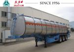 35 CBM 40 Tons Bitumen Trailer , Carbon Steel Asphalt Trailer With Burner