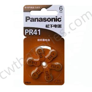 Quality Panasonic PR41 A312 Zinc Air Battery 1.4V Amplifier Batteries for Advanced Hearing Aid 6pcs per Card wholesale