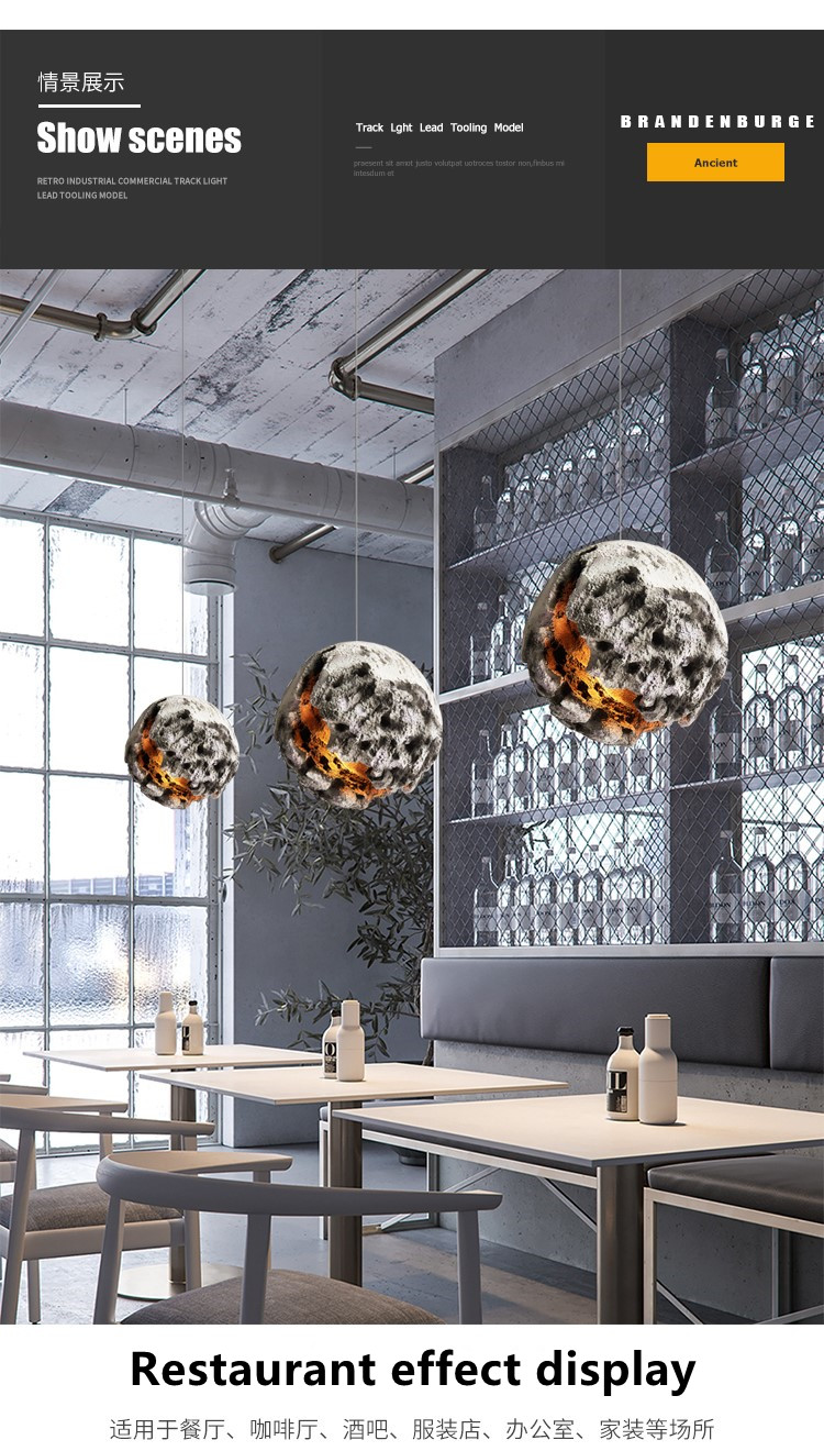 Irregular Planet Wabi Sabi LED Chandelier Restaurant Bedroom Model Room hanging Lighting(WH-VP-170)