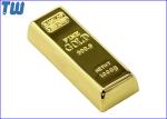 Shinning Golden Brick 16GB USB Stick Slip Button Laser Logo Engraved