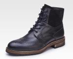 Pointed Toe Mens Brown Leather Chelsea Boots , Leather Lace Up Ankle Boots For