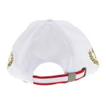 Customizable White F1 Racing Cap Gold Metallic Embroidered 6 Panels