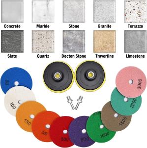 Quality 4 Inch 50-8000 Grit Concrete Polishing Pads Wet / Dry wholesale