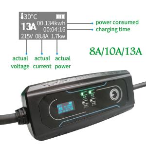 Quality Type2 8-16A 1P Portable Electric Vehicle Charger UK 3 PINS Outlet wholesale