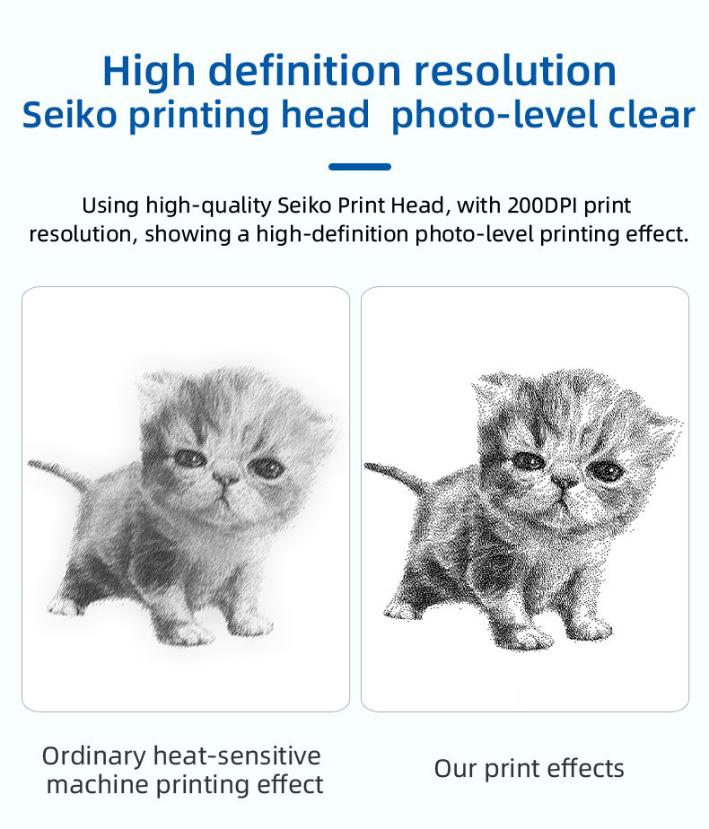 1200mA 3.7V Thermal Portable Mini Inkless Printer Sticker 203DPI