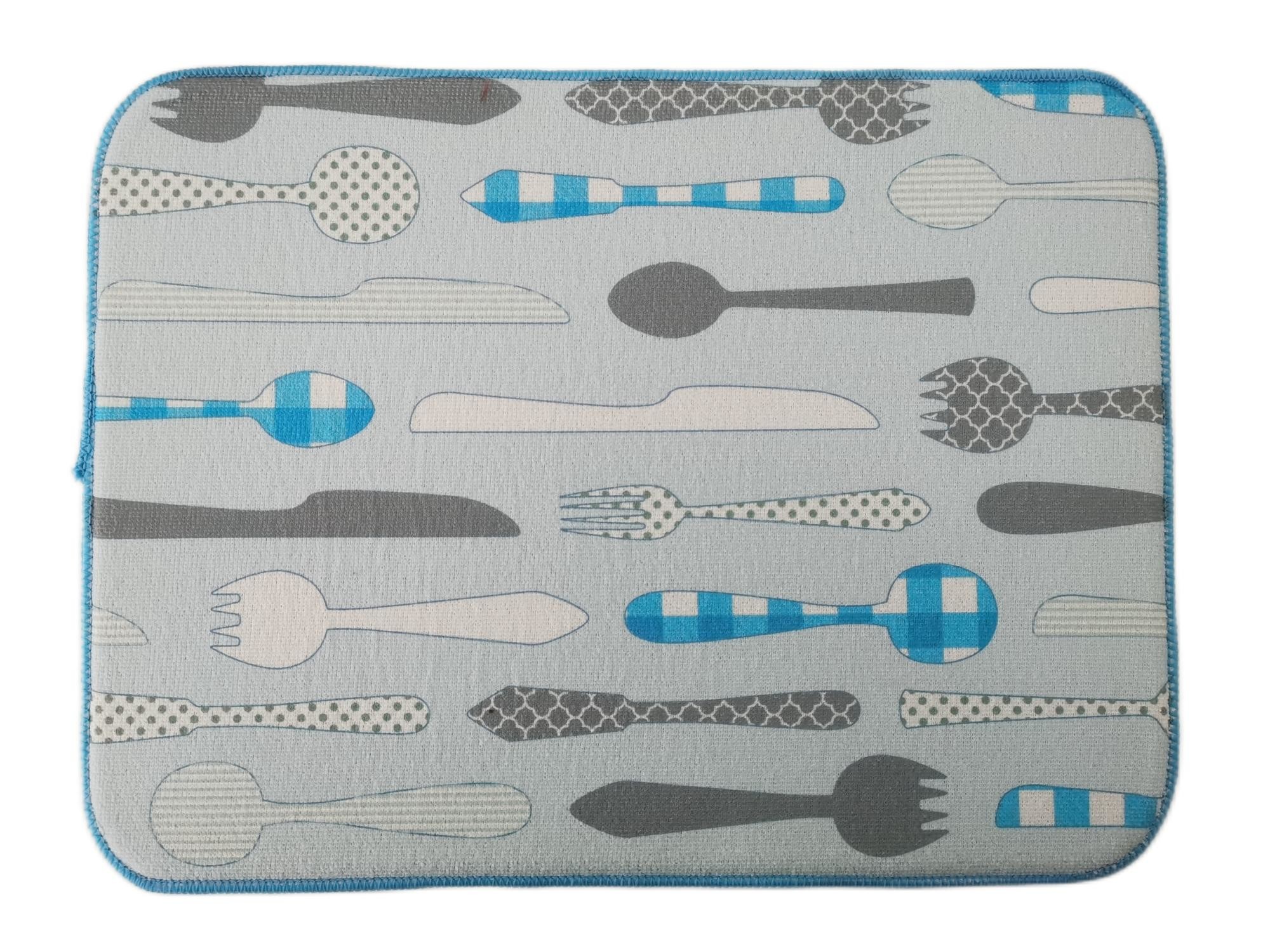 Absorbent Reversible Microfiber Dish Drying Mat Cooking Utensil Design