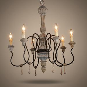 Quality White washed wood sphere chandelier (WH-CI-30) wholesale