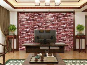 Quality 3 Dimensional Brick Effect Vinyl Wallpaper Embossing With PVC Materials wholesale