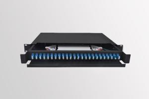 Quality 24 Port LC Fiber Patch Panel 19 Inch Rack Mount LC 12 Black Color wholesale