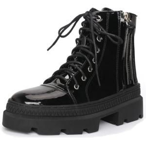 Quality Stacked Rubber Soles Ladies Flat Boots Brushed Leather Motorcycle Boots wholesale