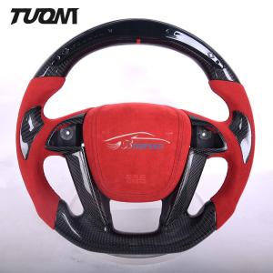 Quality Red Luxury Alcantara Honda Accord Carbon Fiber Steering Wheel LED Digital wholesale