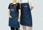 Embroidery Logo 65 X 85cm Blue Denim Apron For Garden Cleaning