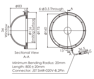 Uniform Housing Dia150mm Machine Vision Illuminator RGBW Led Inspection Lighting