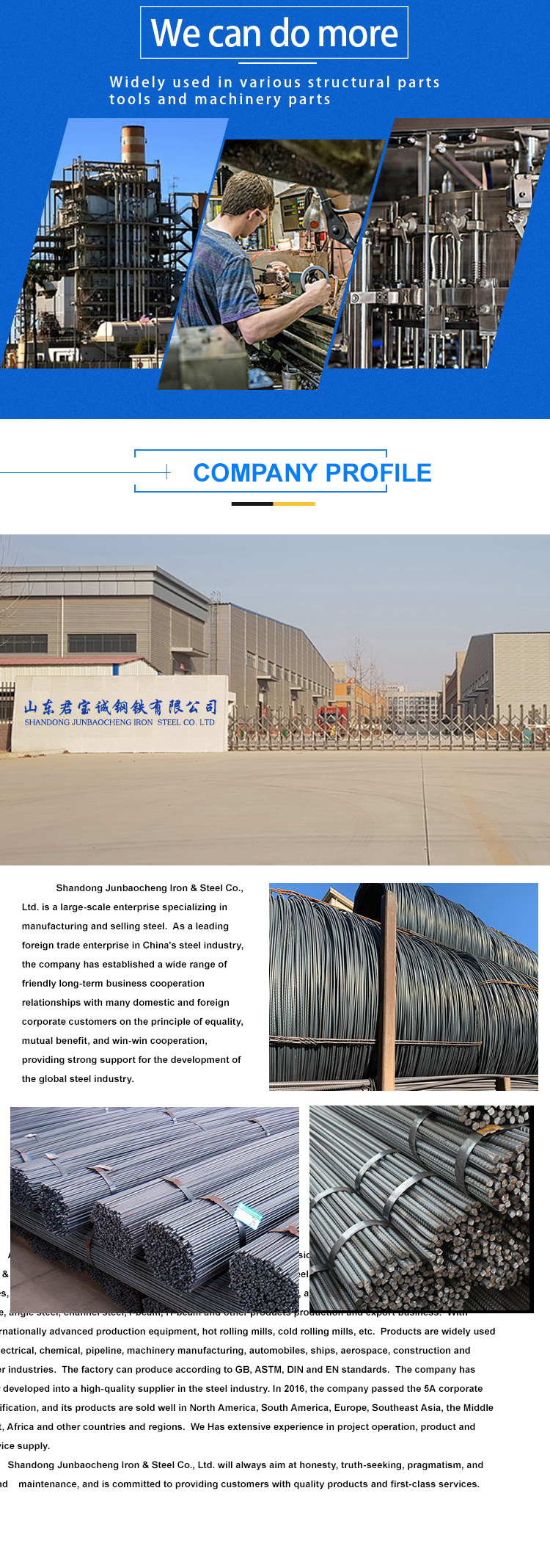 ASTM JIS Hrb400 Steel Rebar In Bundles 8mm 10mm 12mm for Ground soils