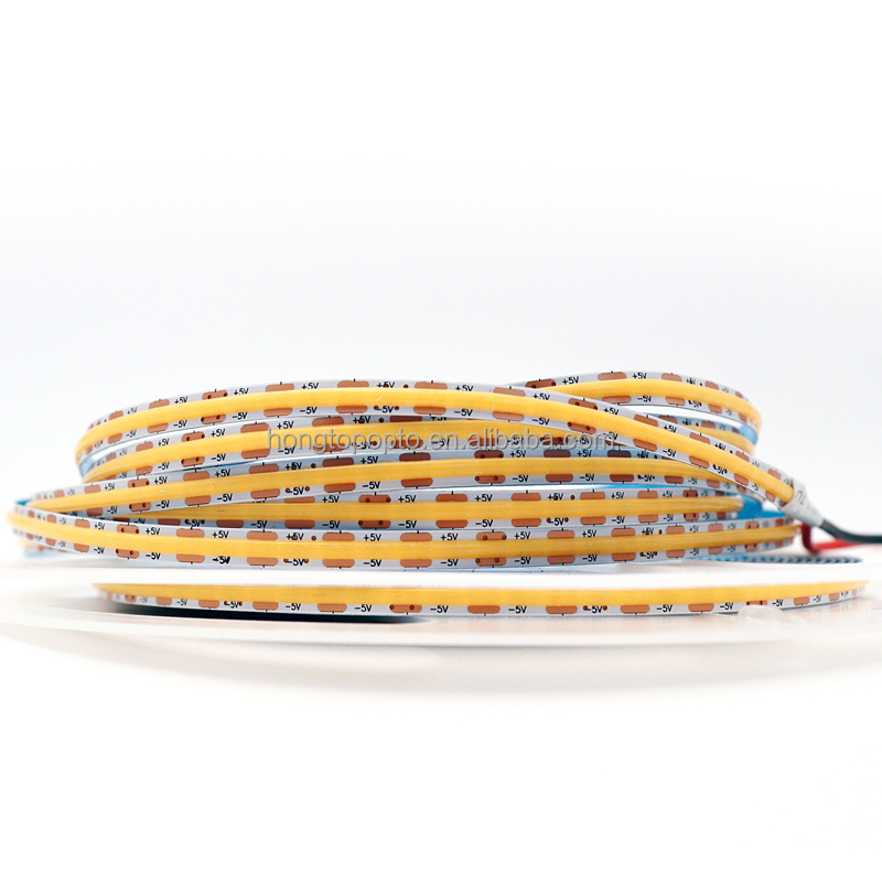 880lm Ra90 Flexible COB LED Strip Light for High Density 5V 300 LED/m Kitchen Backlight
