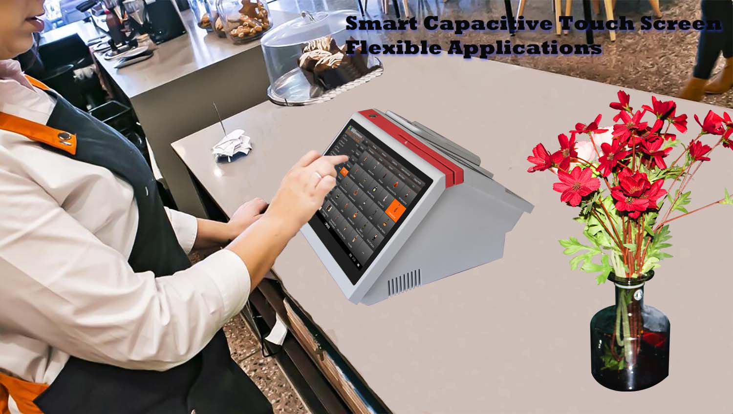 14.1" Full HD Touch Screen POS Terminal for Retail Restaurant Self-Service Payment