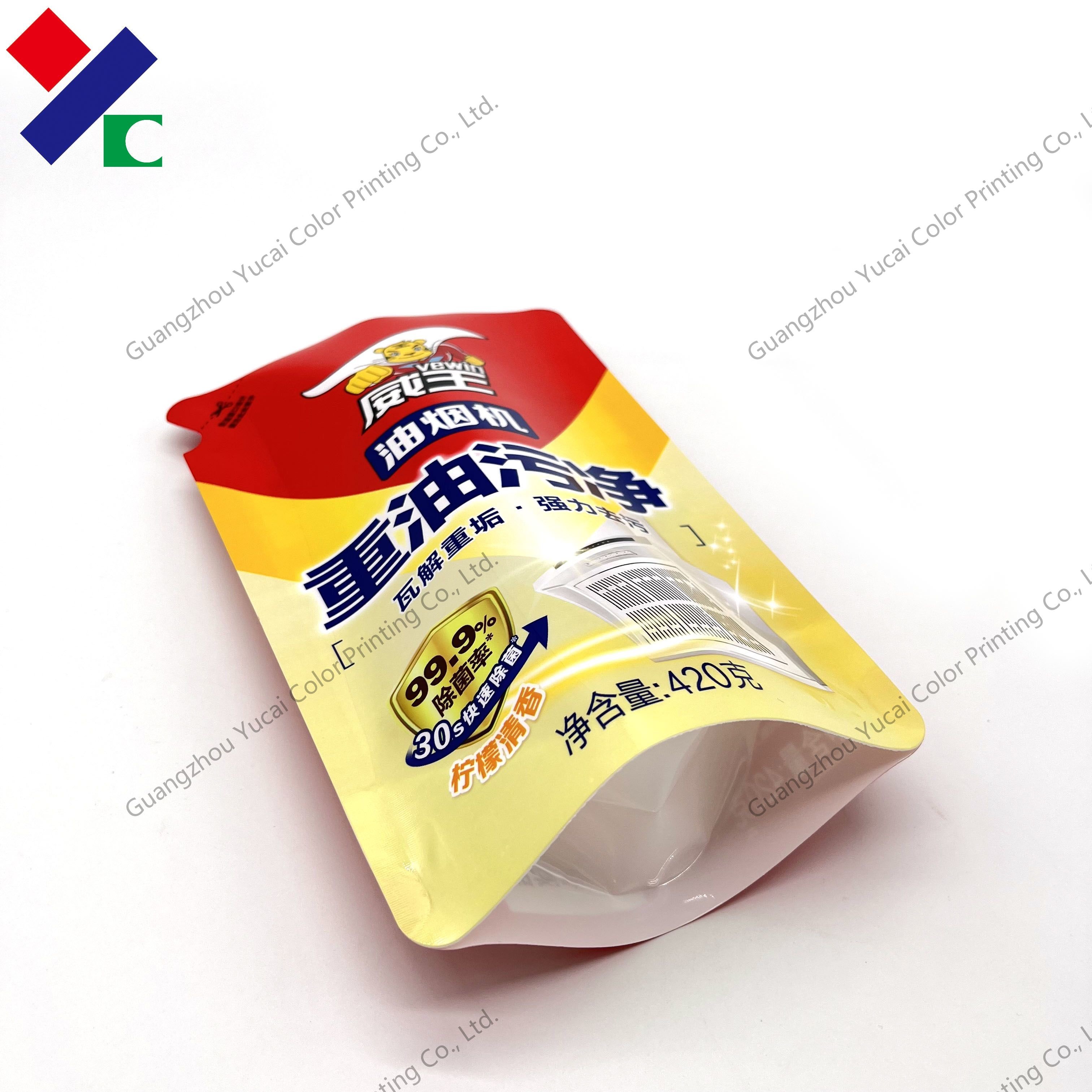 Double Layer Ny Pe Non Leaking Stand Up Pouch Liquid Laundry Detergent 250ml
