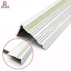 Quality Luminous 6063 Aluminium Staircase Nosing Anti Slip Ceramic Protector Gold Edging wholesale