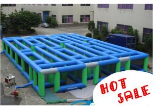 Quality Giant Race Maze Sport Center Inflatable Competition Equipment Green / Blue wholesale