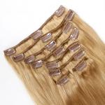7 Small Pieces Virgin Human Hair Clip In Hair Extensions Color #27 Can