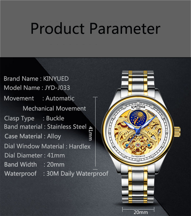 Classic Fashion Tourbillon Mechanical Watch 40mm Dial Diameter Buckle Clasp