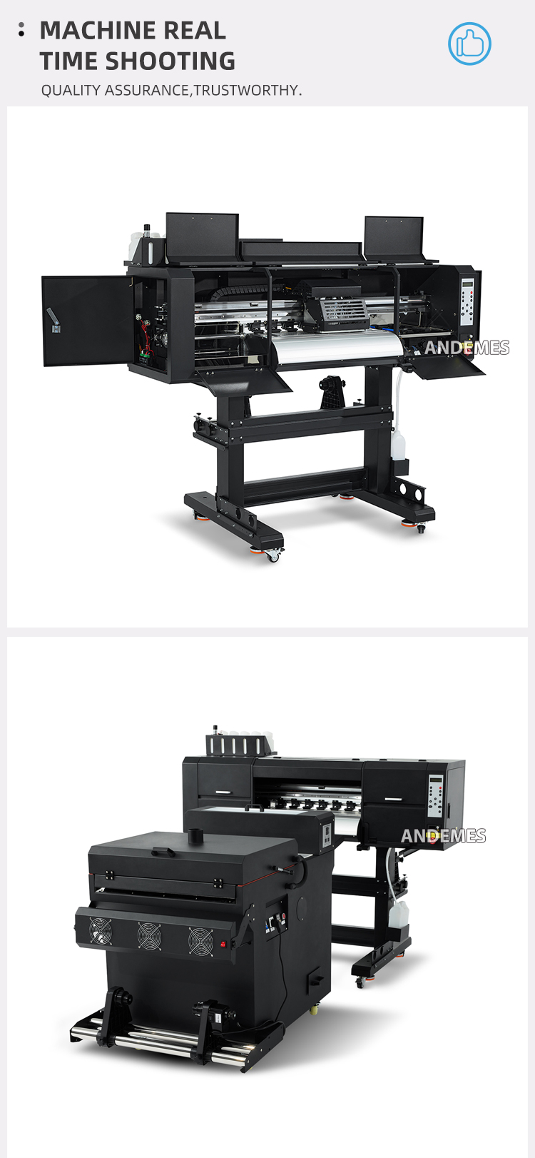 A1 60cm Dtf Printer Roll To Roll Machine All In One Model White Ink Circulation