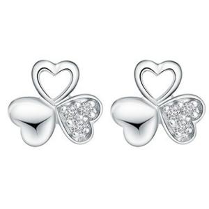 Quality 925 Silver Plate Earrings with Cubic Zircon Trefoil Stud Earrings(EESTUD06) wholesale