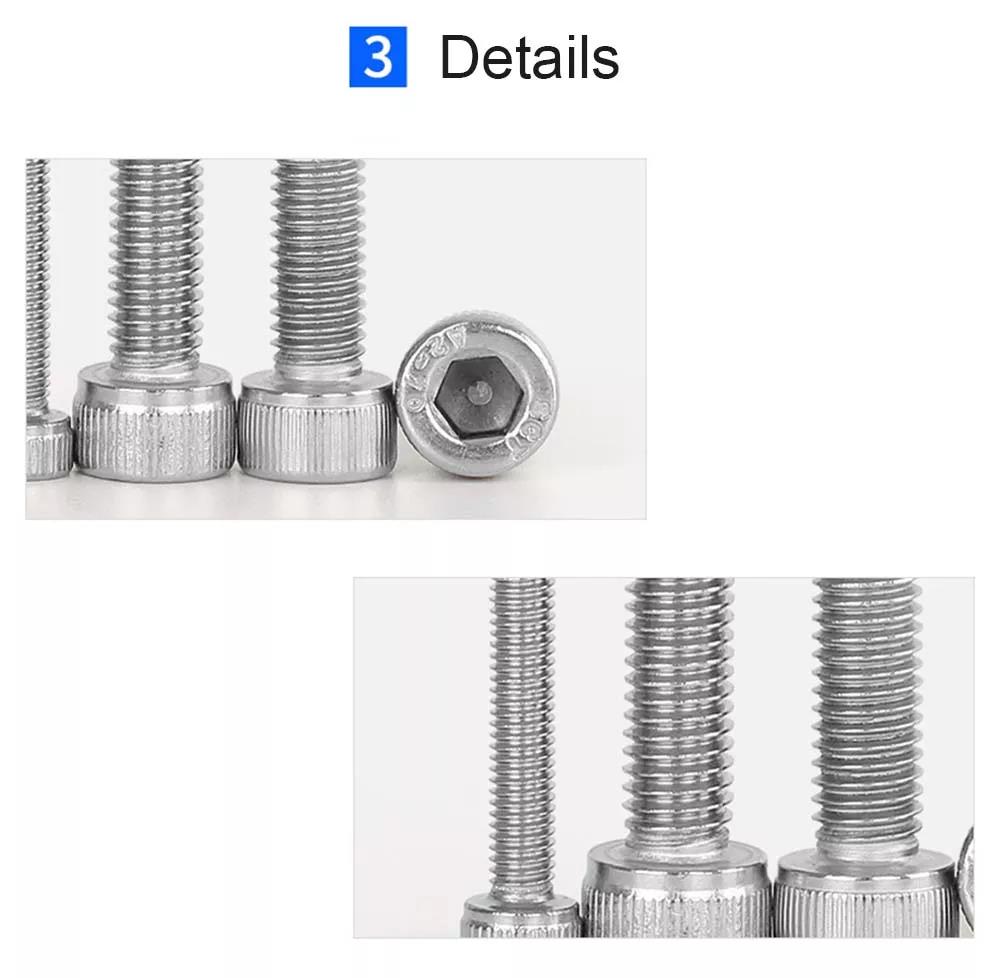 GB ROUND Head Metric Black Hex Allen Key Bolts DIN 912 Screw Full Thread Socket Bolt Screws Carbon Steel 8.8/ 10.9/ 12.9