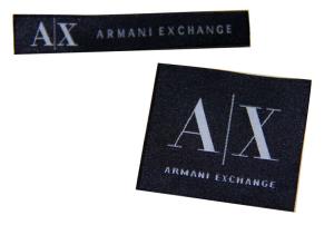 Quality Custom Made Blue Embroidered Cotton Woven Labels For Clothing / Hats / Gloves wholesale