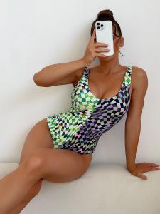 Quality Green Upf50++ Ladies One Piece Swimsuit Comfortable Medium Thickness wholesale