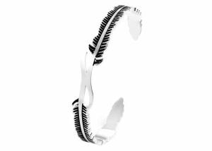 Quality Fashion feather titanium steel bracelet female C-shaped open stainless steel jewelry cross-border gift wholesale wholesale