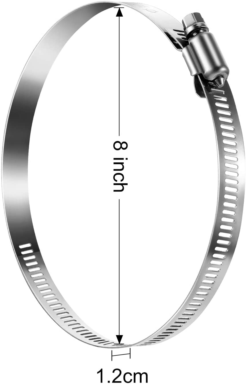 ODM Supported Heavy Duty Clamp 8 Inch for General Industry 304 Stainless Steel Adjustable Duct Clamps