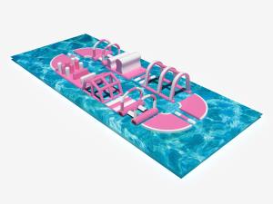 Quality Pink Inflatable Water Obstacle Course Outdoor Park For Summer wholesale