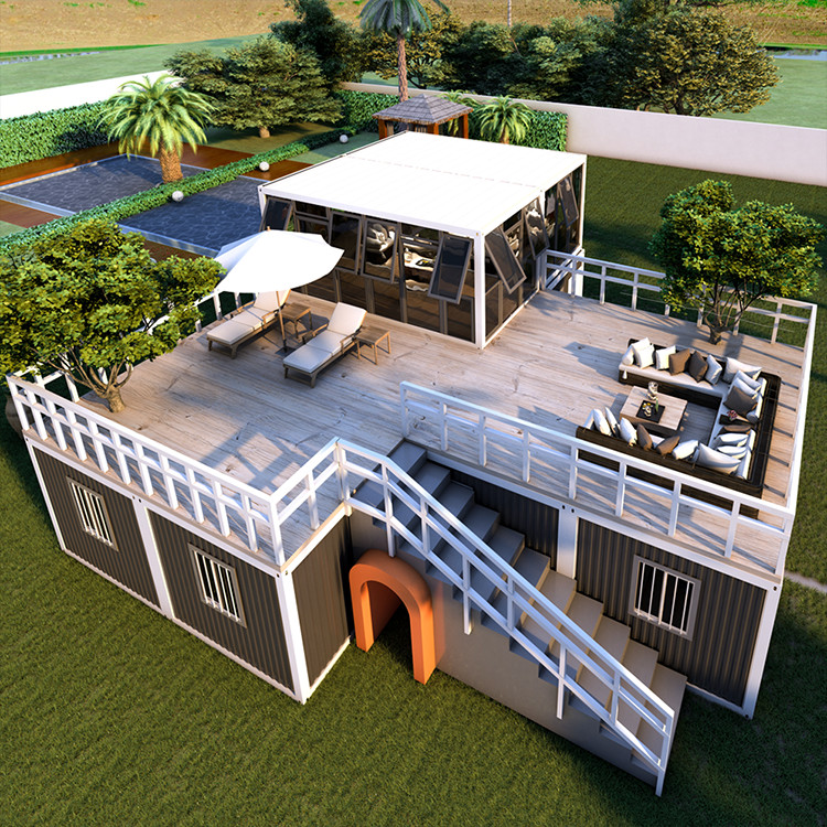 Flexible And Convenient Portable Site Office Container Modular Steel Frame Rock Wool Sandwich Panel Modular House