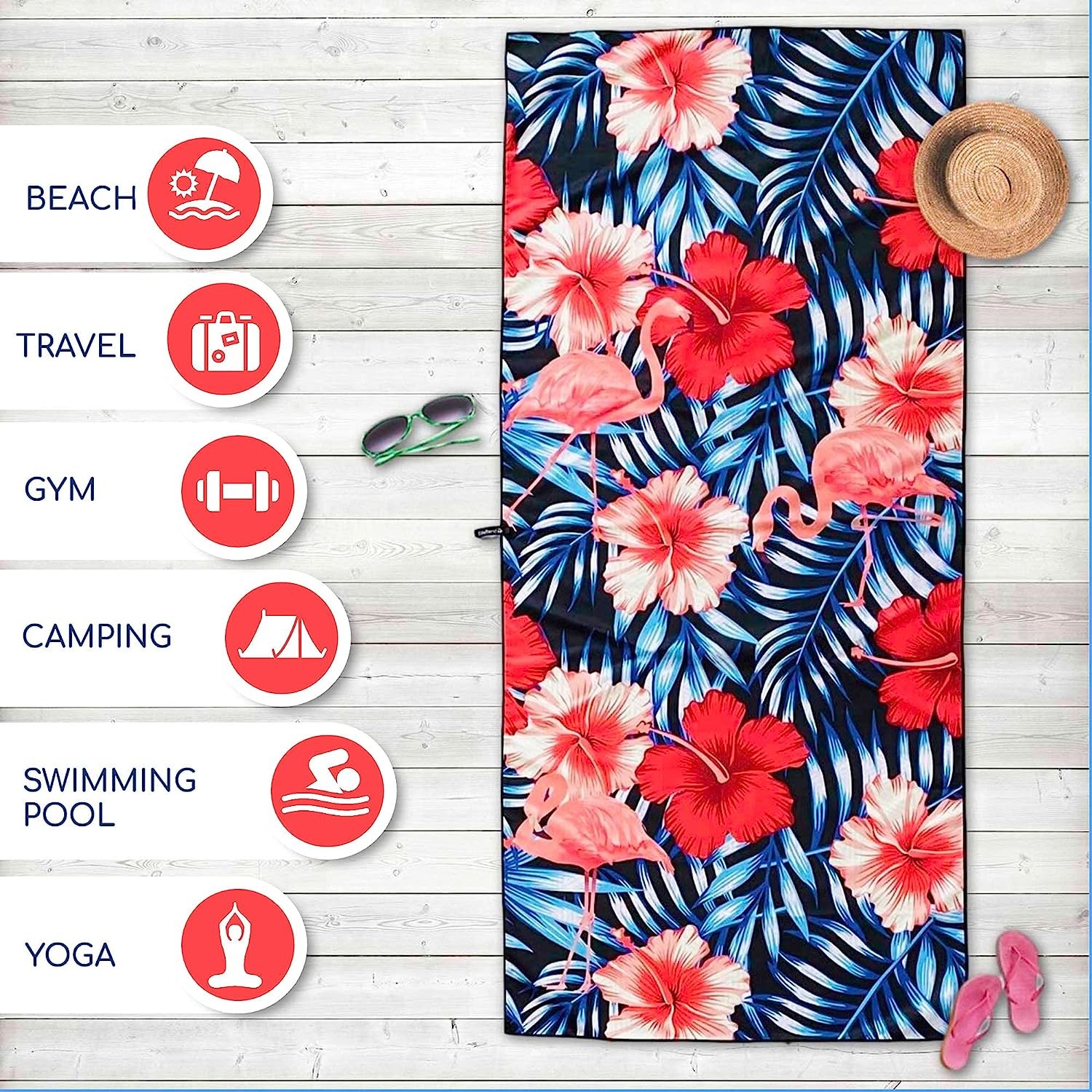 Recycled Microfiber Beach Towel With Logo Custom Quick Dry Absorbent Customized RPET Custom Beach Towel Striped Sand Free
