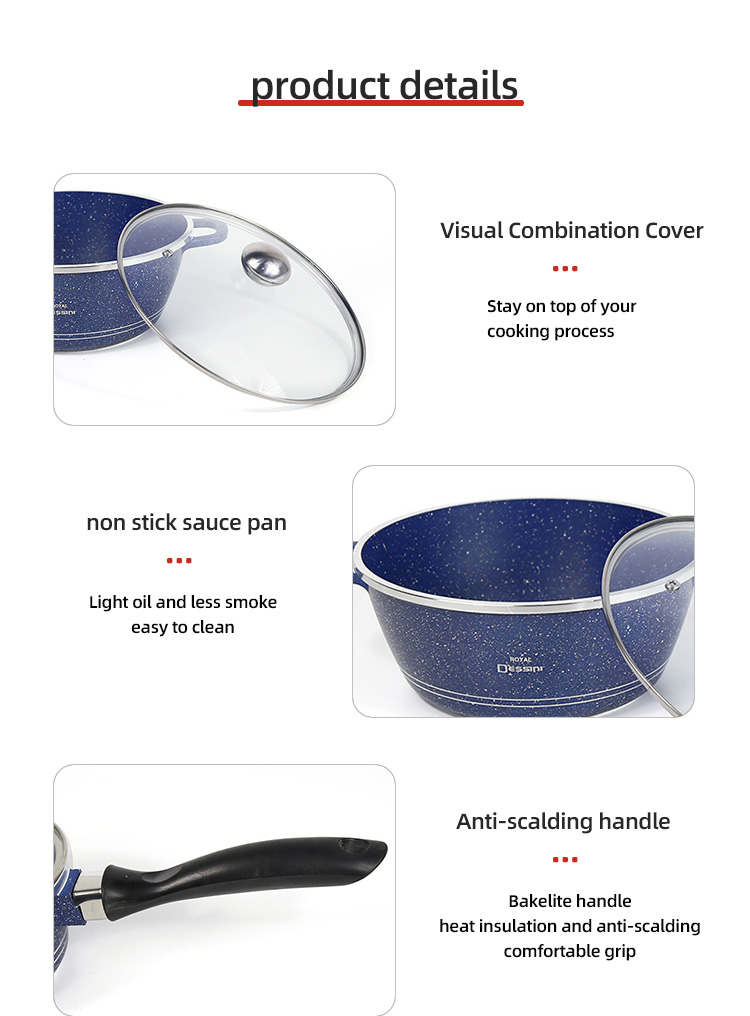 Hot Selling Multicolor pans and pots Kitchen Cooking Pot Sets Aluminum Non-Stick Cookware Pot Sets