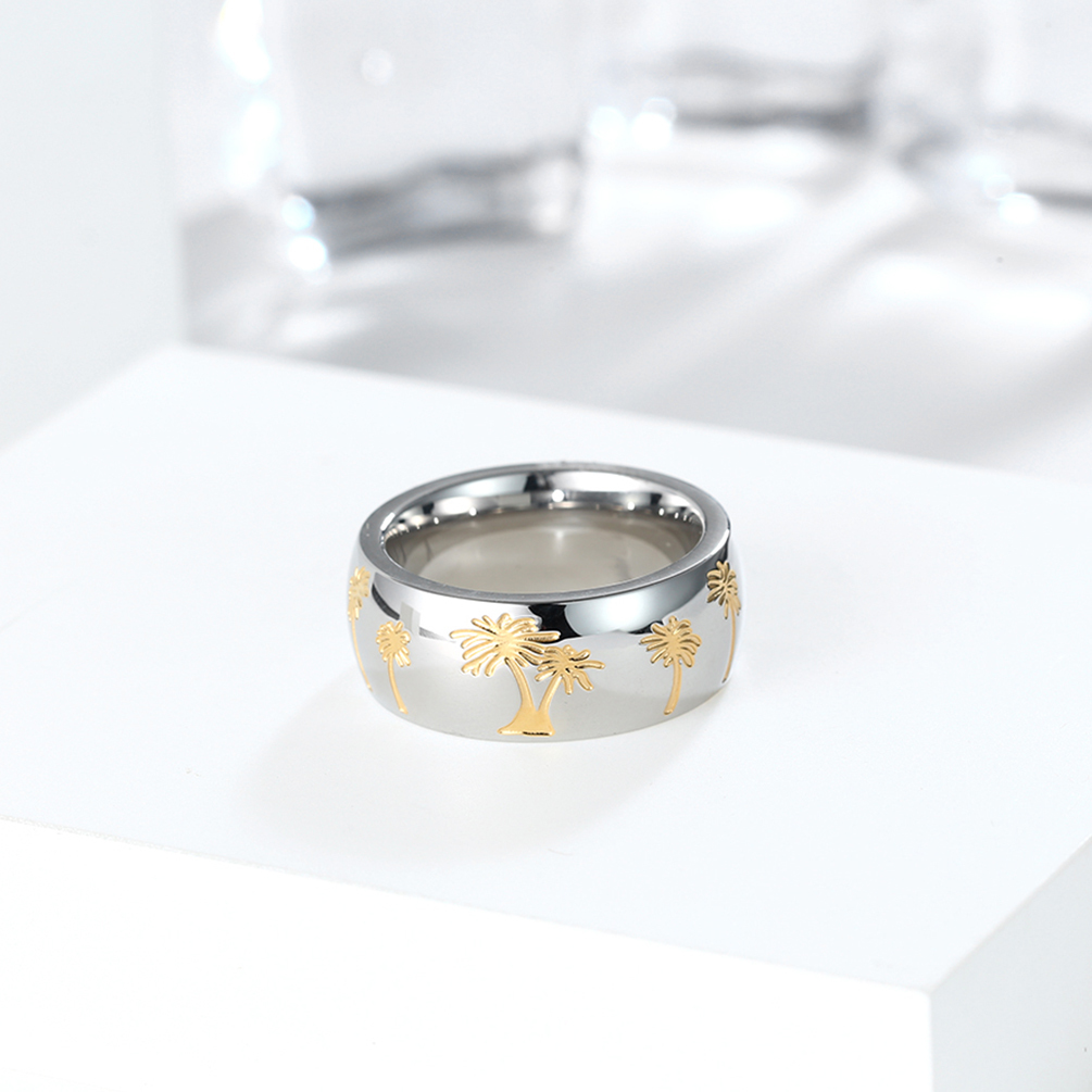 Minimalist Stainless Steel Ring Jewelry Fashion Classic Round Engagement Ring