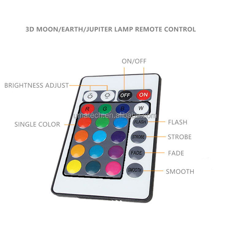 2021 Best Seller Good 3D Printing Moon Light Lamp with Switch Mode Remote Control