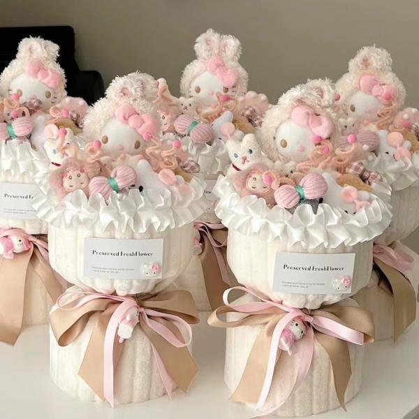 Variety Dolls Plush Flower Bouquet Hello Kitty Valentine's Day/ Year/Birthday