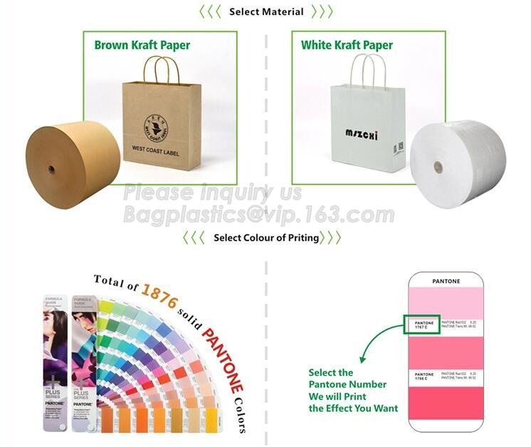 Laudry kraft bags, clothes bags, pack Recycled brown kraft paper bag twisted handles shopping packaging kraft paper bag