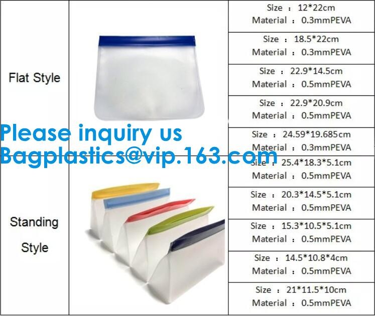 Large Capacity Leakproof Reusable Double Zip lockk Peva Sandwich Snack Bags,EASY SEAL SLIDER,Eco-friendly manufacturers