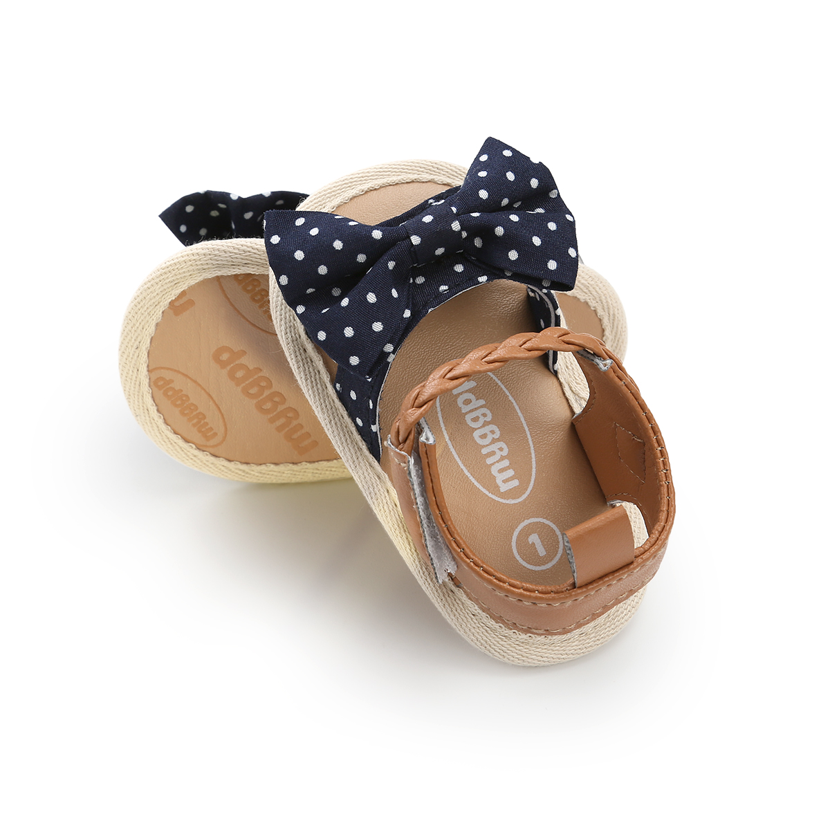 New fashion Cotton and PU Anti-slip sole princess dress infant crib Baby girl sandals
