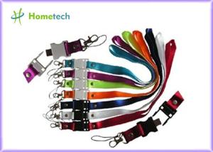China White Plastic Lanyard USB Flash Drives / USB Thumb Drives 2GB 4GB 8GB on sale