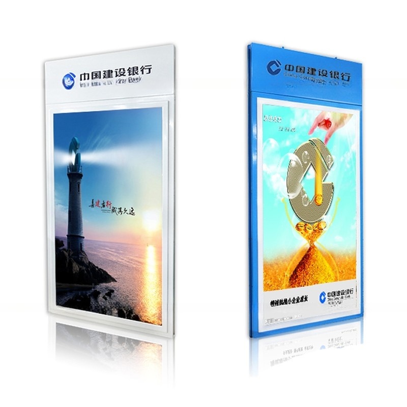 Ceiling roof mount super slim high brightness double screens 49" inch WIFI network LCD advertising player monitor