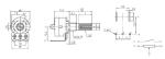 16mm rotary potentiometer, carton potentiometer with metal shaft, potentiometer
