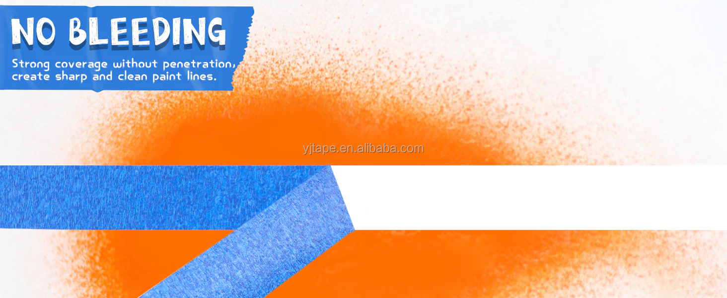 Strong Acrylic Adhesive Automotive Paint Masking Tape Blue Single Sided 125-145mic