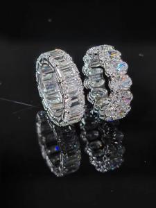 Quality Oval Lab Grown Diamond Rings Emerald Cut Eternal Diamond Ring wholesale