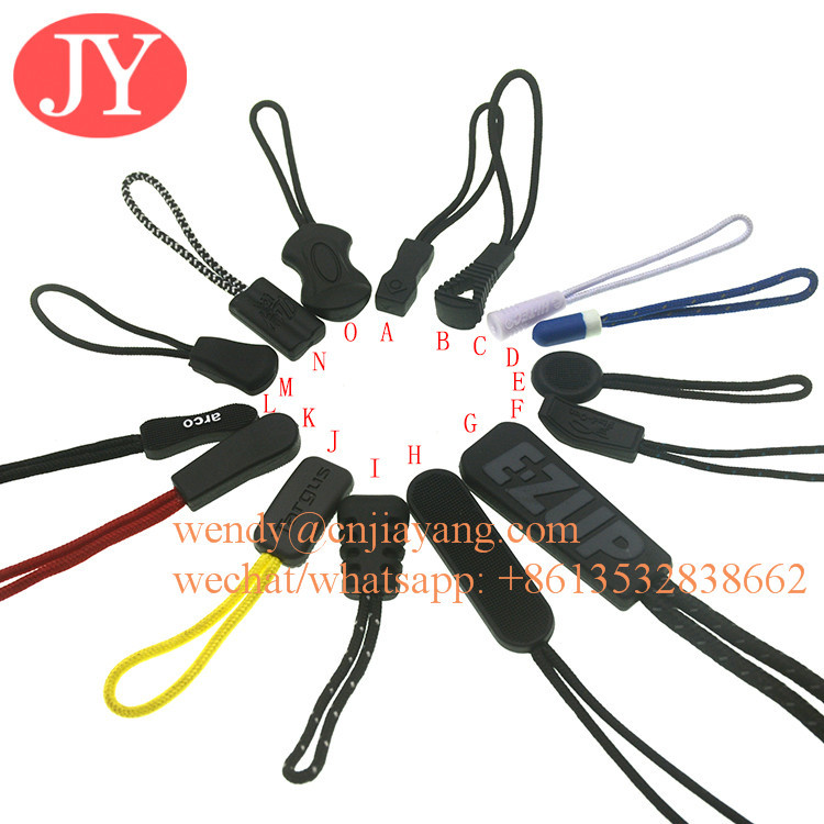 Jiayang Durable nylon cord Zipper Pull Zipper Tags Cord Pulls Zipper